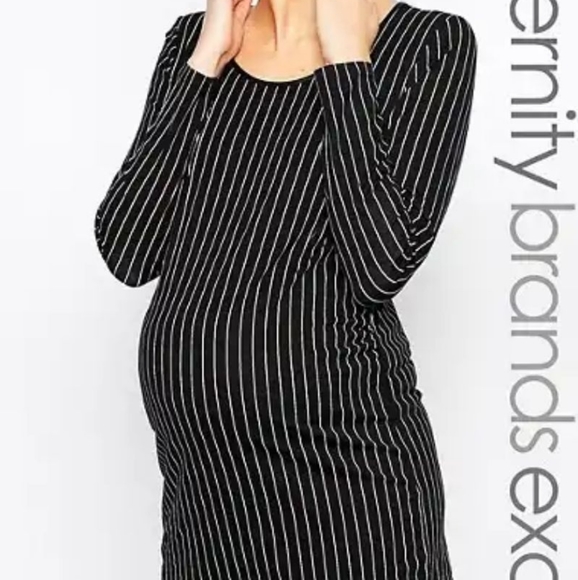 Mamalicious pinstripe bodycon maternity dress